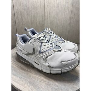 Rykä Reform Renew OrthoLite White Silver Blue Leather Sneaker Comfort Size 8.5